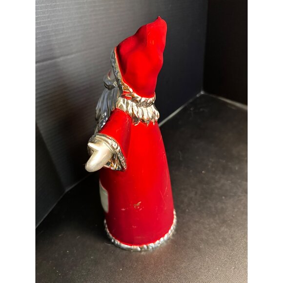 Red Silver Tabletop Santa Claus Arms Out Vtg READ - Picture 12 of 16